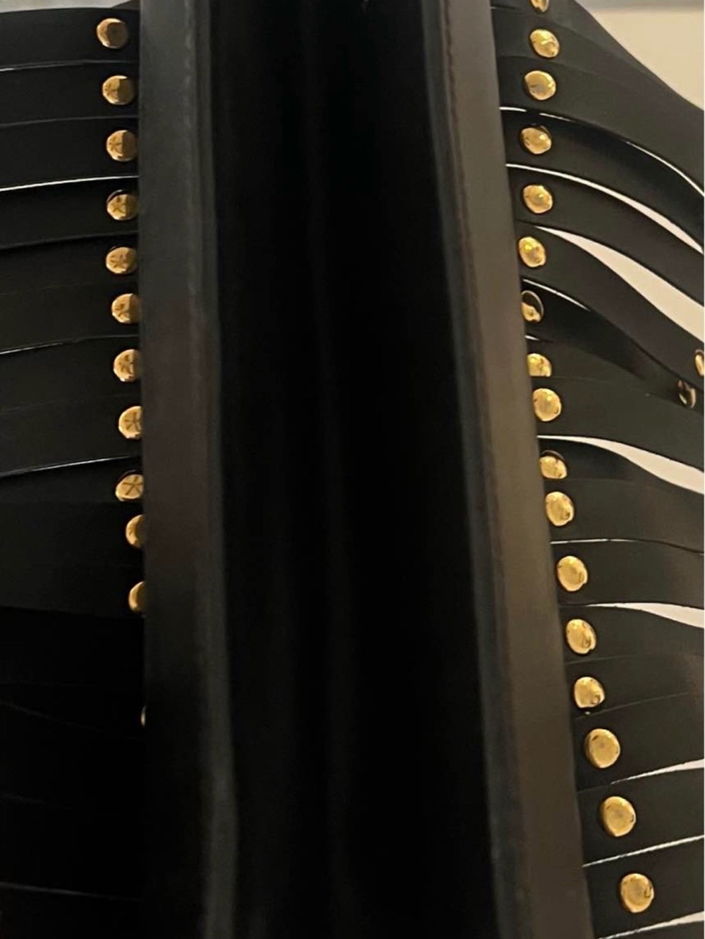 💛Prada 🖤Classic Gold & Black 🖤Leather Fringe Clutch with Gold Studs💛 - Picture 7 of 7